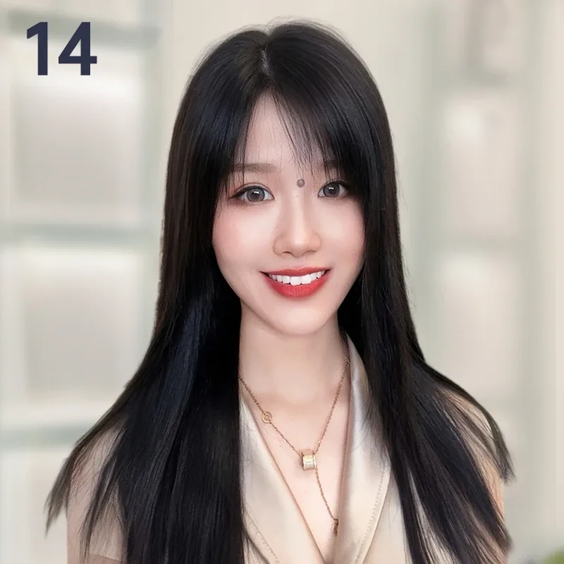 B14款 八字刘海长直发